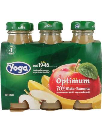 YOGA OPTIMUM SUCCO MELA BANANA ML 125X6