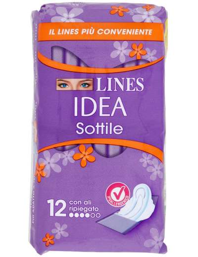 ASSORBENTE LINES IDEA SOTTILE RIPIEGATO ALI X12