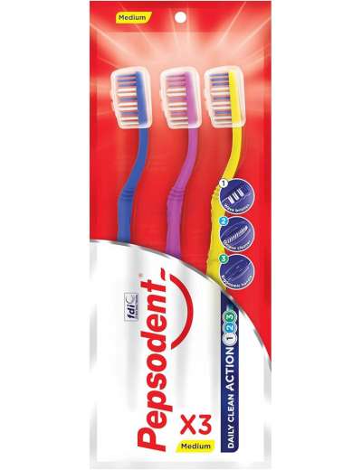 PEPSODENT SPAZZOLINO TRIPLE CLEAN MEDIUM 3PZ