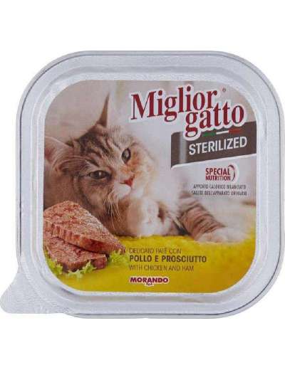 MIGLIORGATTO STERILIZED POLLO PROSCIUTTO GR 100