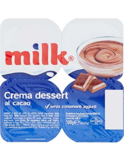 MILK CREMA DESSERT AL CACAO 4X125 GR