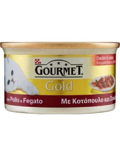 GOURMET GOLD FEGATINI E POLLO DADINI GR 85