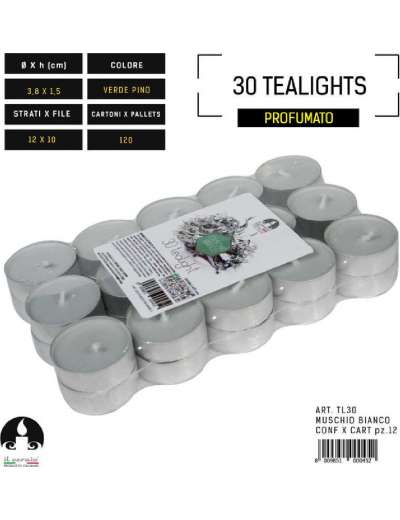 CANDELE PROFUMATE MUSCHIO BIANCO TEALIGHT PZ 30