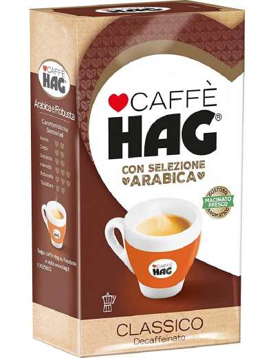 HAG DECAFFEINATO CLASSICO CAFFE ARABICA GR 250