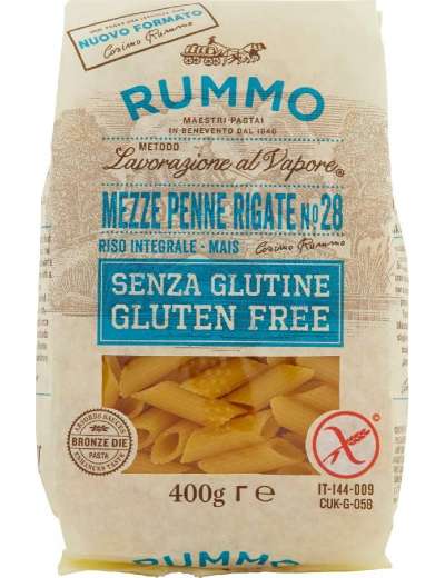 RUMMO SENZA GLUTINE 28 MEZZE PENNE RIGATE GR 400