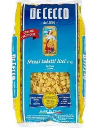 DE CECCO N 63 MEZZI TUBETTI LISCI GR 500