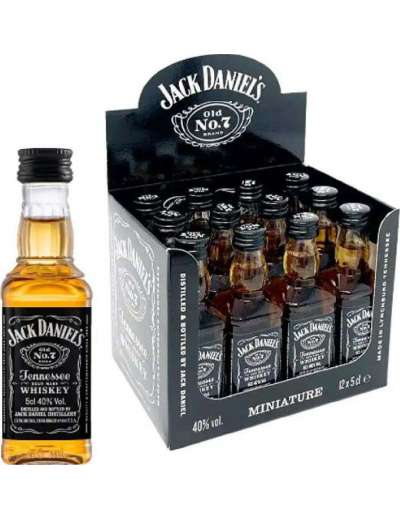 JACK DANIEL'S WHISKY MIGNON CL 5 X 12 BT JACK DANIEL'S WHISKY MIGNON CL 5 X 12 BT