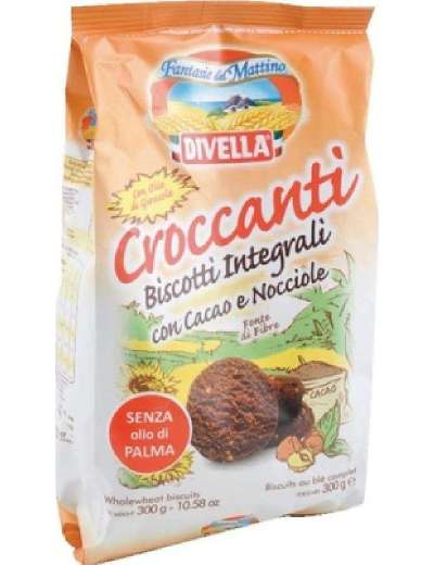 DIVELLA CROCCANTI INTEGRALI CACAO E NOCCIOLE GR 300
