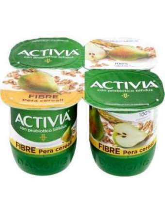 ACTIVIA DANONE YOGURT PERA E CEREALI 4X125 GR