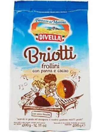 DIVELLA BRIOTTI PANNA CACAO BISCOTTI GR 400
