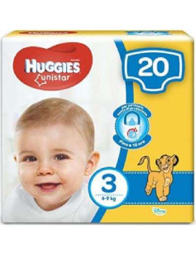 HUGGIES UNISTAR TAGLIA 3 MIDI 4-9KG PZ 20