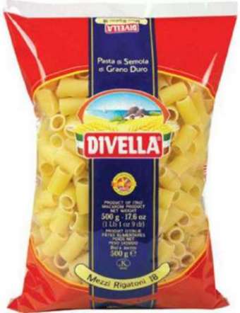 DIVELLA N 18 MEZZI RIGATONI GR 500