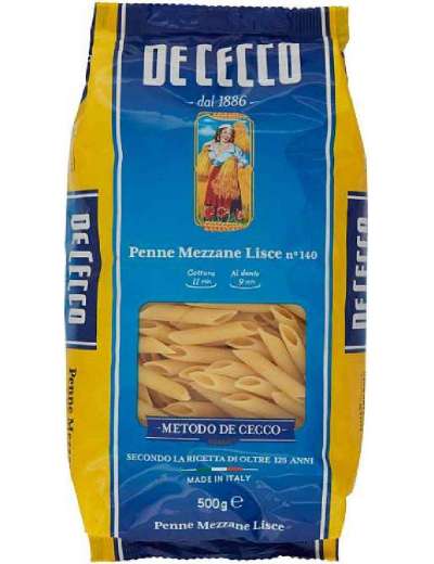 DE CECCO N 140 PENNE MEZZANE LISCE GR 500