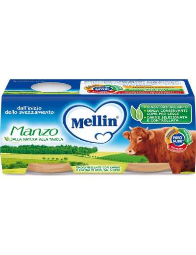 MELLIN OMOGENEIZZATO MANZO 2X80 GR
