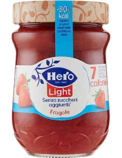 HERO CONFETTURA LIGHT FRAGOLA VETRO GR 280