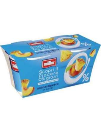 MULLER 0% ANANAS PESCA YOGURT MAGRO 2X125 GR