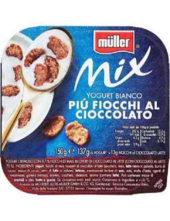 MULLER MIX YOGURT + FIOCCHI CIOCCOLATO GR 150