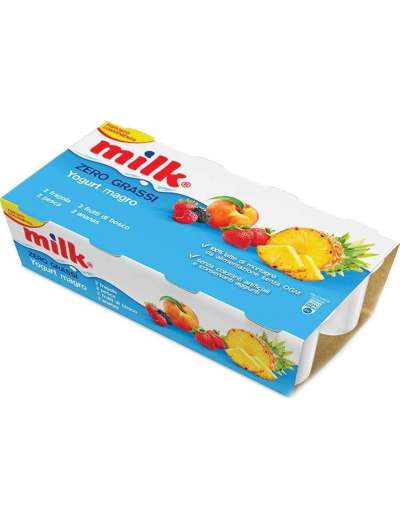 MILK ZERO YOGURT FRAGOLA PESCA ANANAS FRUTTI B. 8X125 GR
