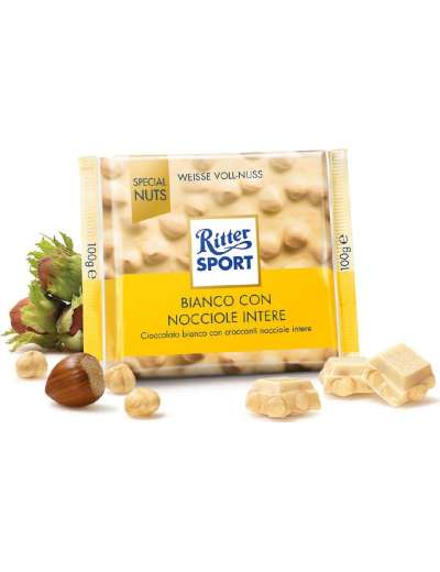 RITTER SPORT BIANCO NOCCIOLE INTERE GR 100