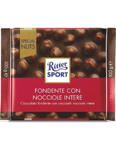 RITTER SPORT FONDENTE CON NOCCIOLE INTERE GR 100