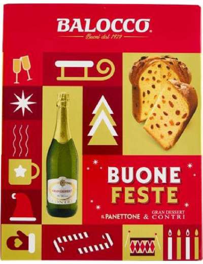 BALOCCO STRENNA PANETTONE BUONE FESTE GR 750