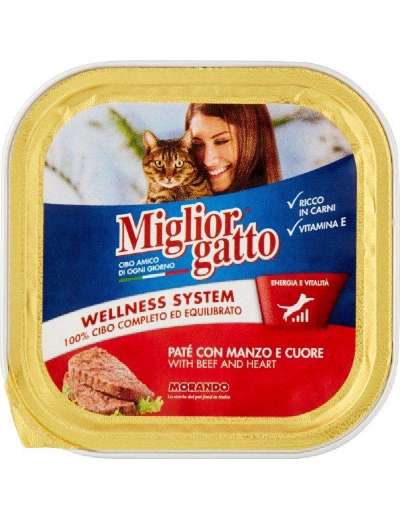 MIGLIORGATTO PATE' MANZO E CUORE GR 100