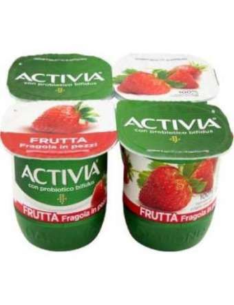 ACTIVIA DANONE YOGURT ALLA FRAGOLA IN PEZZI 4X125 GR