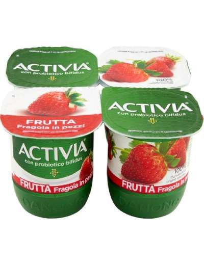 ACTIVIA DANONE YOGURT ALLA FRAGOLA IN PEZZI 4X125 GR