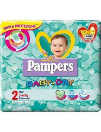 PAMPERS BABY DRY DOWNCOUNT MINI X24