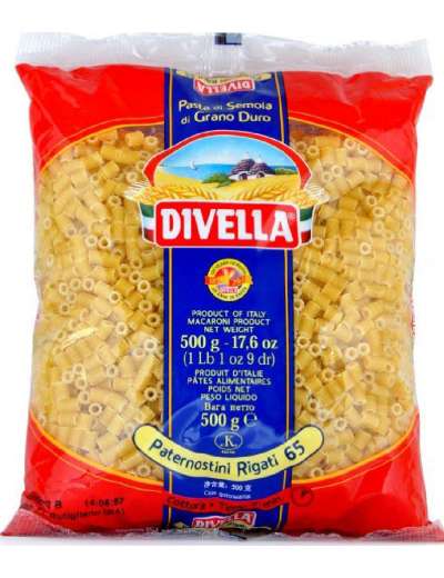 DIVELLA PASTA PATERNOSTINI RIGATI GR 500